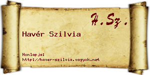 Havér Szilvia névjegykártya
